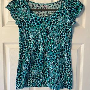 Lilly Pulitzer Blue/Green/White/Navy Top XS